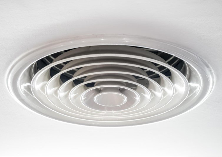 Air conditioning supply vent in a bedroom