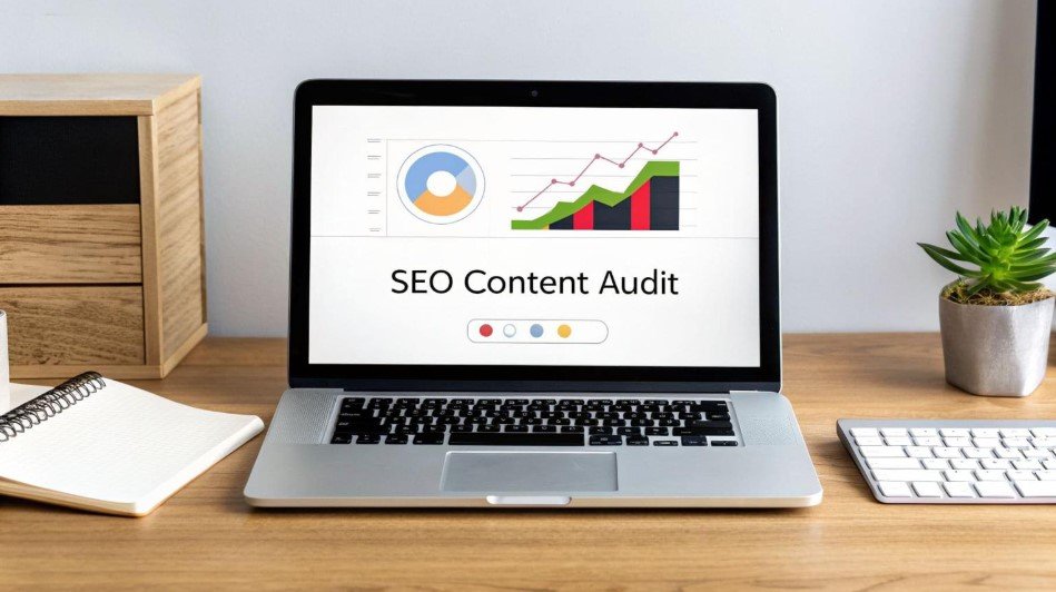 Digital marketing content gap analysis using a website audit spreadsheet