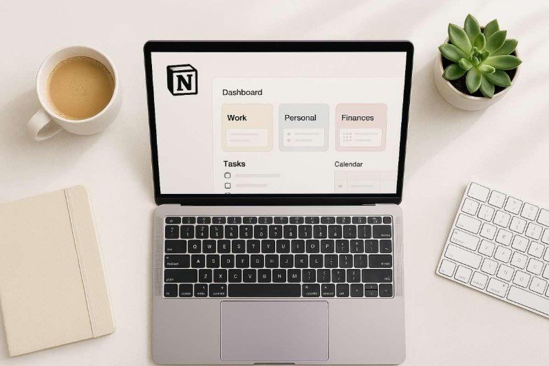 Notion workspace dashboard for organizing projects and tasks