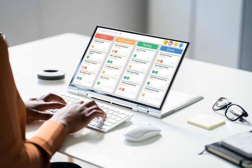 SEO project management board showing campaign tasks, owners, and deadlines