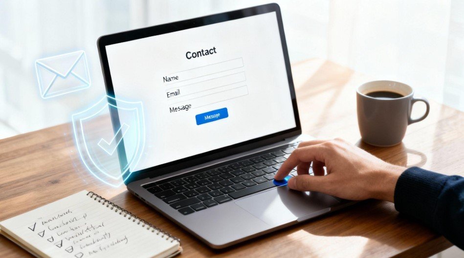 Website contact form with a clear call to action
